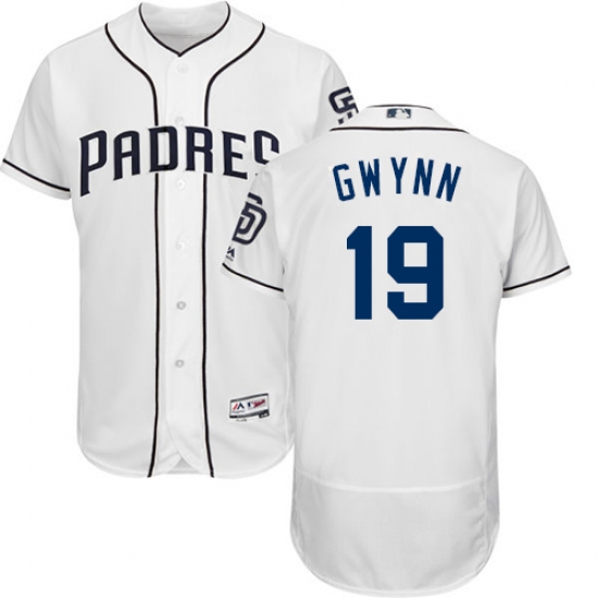 Men's Majestic San Diego Padres 19 Tony Gwynn White Home Flex Base Authentic Collection MLB Jersey