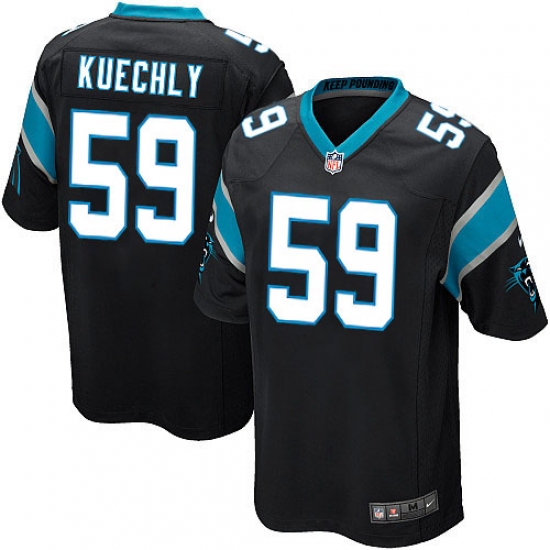 Men's Nike Carolina Panthers 59 Luke Kuechly Game Black Team Color NFL Jersey