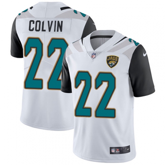 Men's Nike Jacksonville Jaguars 22 Aaron Colvin White Vapor Untouchable Limited Player NFL Jersey