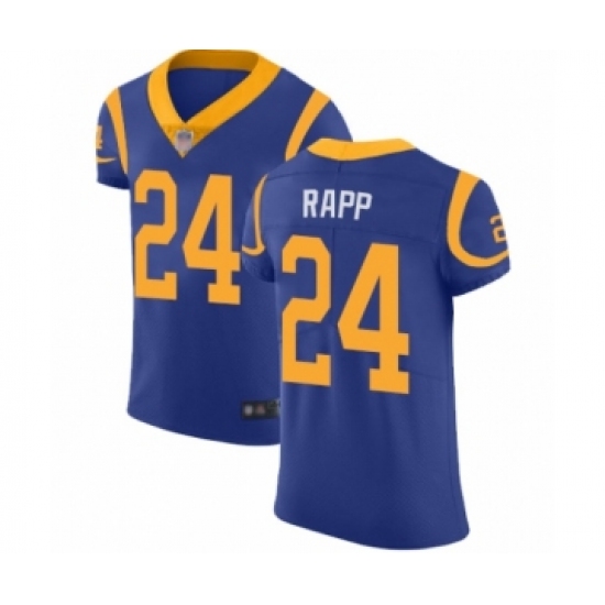 Men's Los Angeles Rams 24 Taylor Rapp Royal Blue Alternate Vapor Untouchable Elite Player Football Jersey
