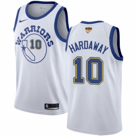 Youth Nike Golden State Warriors 10 Tim Hardaway Swingman White Hardwood Classics 2018 NBA Finals Bound NBA Jersey