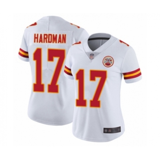 Women's Kansas City Chiefs 17 Mecole Hardman White Vapor Untouchable Elite Player Football Jersey