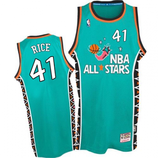 Men's Mitchell and Ness Charlotte Hornets 41 Glen Rice Authentic Light Blue 1996 All Star Throwback NBA Jersey