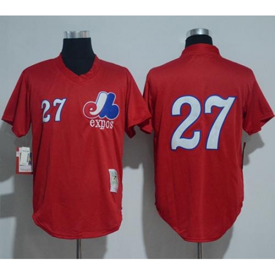 Mitchell And Ness 1989 Montreal Expos 27 Vladimir Guerrero Red Throwback Stitched MLB Jersey