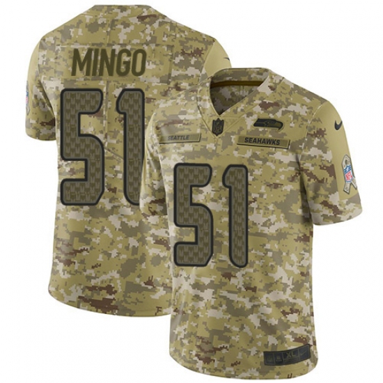 Youth Nike Seattle Seahawks 51 Barkevious Mingo Limited Camo 2018 Salute to Service NFL Jersey