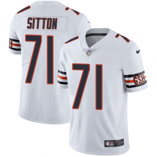 Men's Nike Chicago Bears 71 Josh Sitton White Vapor Untouchable Limited Player NFL Jersey