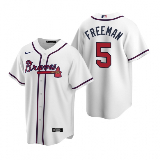 Men's Nike Atlanta Braves 5 Freddie Freeman White Home Stitched Baseball Jersey