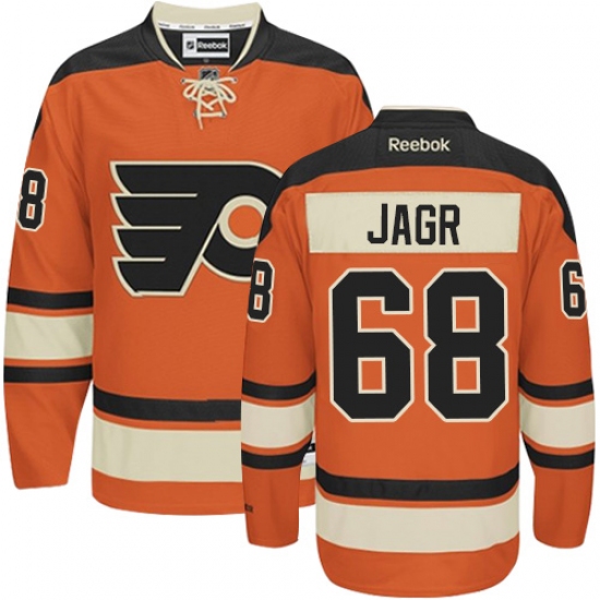 Men's Reebok Philadelphia Flyers 68 Jaromir Jagr Premier Orange New Third NHL Jersey