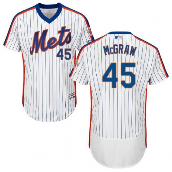 Men's Majestic New York Mets 45 Tug McGraw White Alternate Flex Base Authentic Collection MLB Jersey