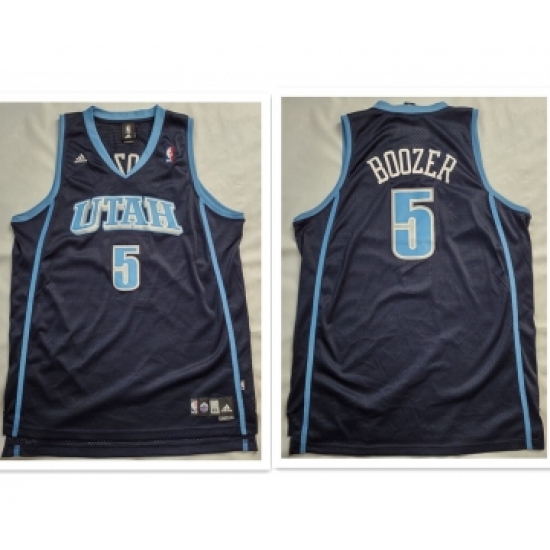 Men's Utah Jazz 5 Carlos Boozer Dark Blue Adidas Swingman Jersey