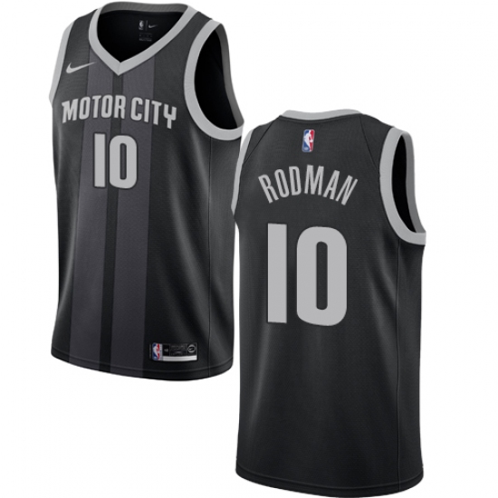 Youth Nike Detroit Pistons 10 Dennis Rodman Swingman Black NBA Jersey - City Edition