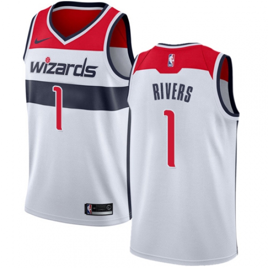 Women's Nike Washington Wizards 1 Austin Rivers Authentic White NBA Jersey - Association Edition