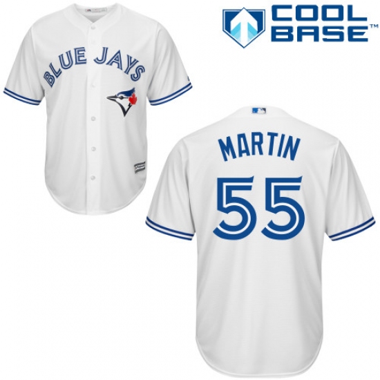 Youth Majestic Toronto Blue Jays 55 Russell Martin Replica White Home MLB Jersey