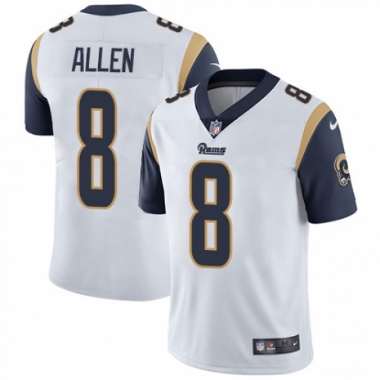 Men's Nike Los Angeles Rams 8 Brandon Allen White Vapor Untouchable Limited Player NFL Jersey