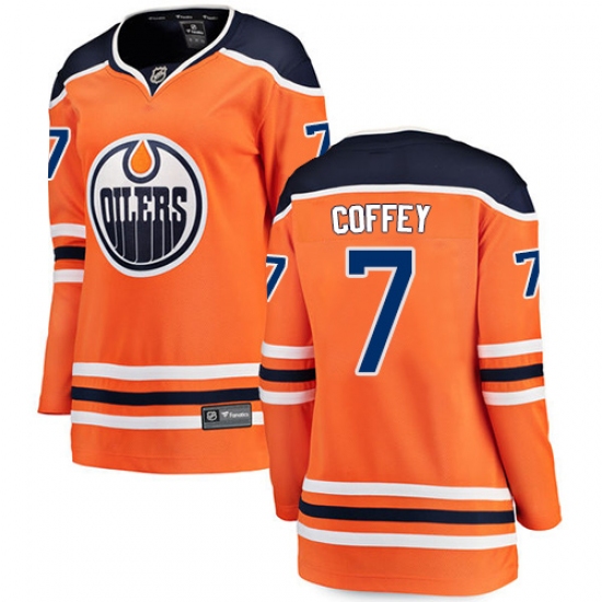 Women's Edmonton Oilers 7 Paul Coffey Fanatics Branded Orange Home Breakaway NHL Jersey