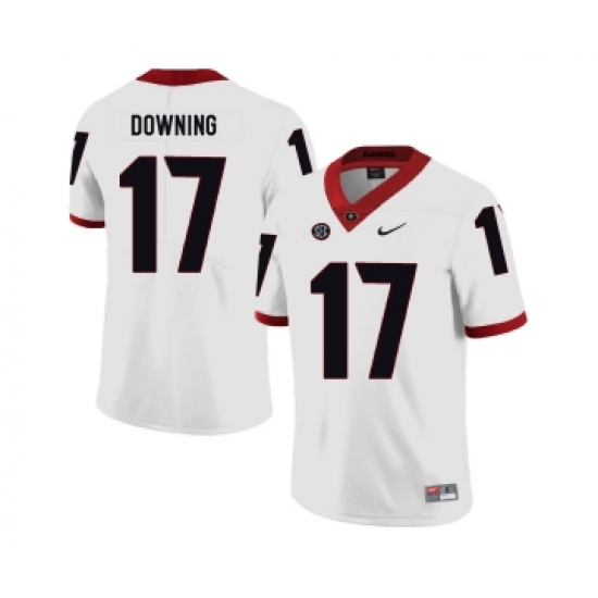 Georgia Bulldogs 17 Matthew Downing White Nike College Football Jersey