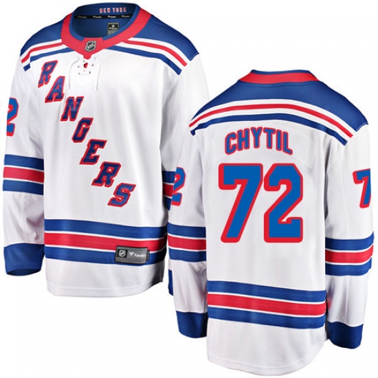 Men's New York Rangers 72 Filip Chytil Fanatics Branded White Away Breakaway NHL Jersey