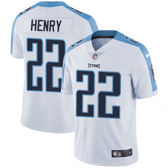 Men's Nike Tennessee Titans 22 Derrick Henry White Vapor Untouchable Limited Player NFL Jersey