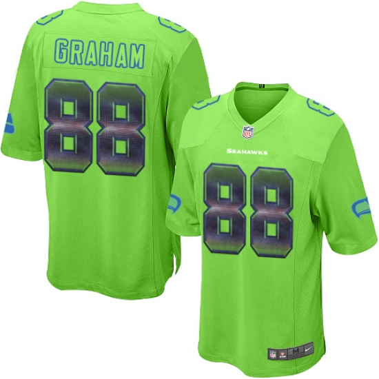 Men's Nike Seattle Seahawks 88 Jimmy Graham Limited Green Strobe NFL Jersey