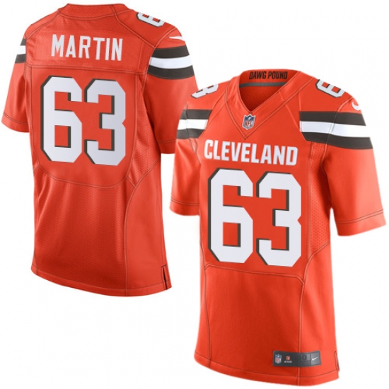 Men's Nike Cleveland Browns 63 Marcus Martin Elite Orange Alternate NFL Jersey