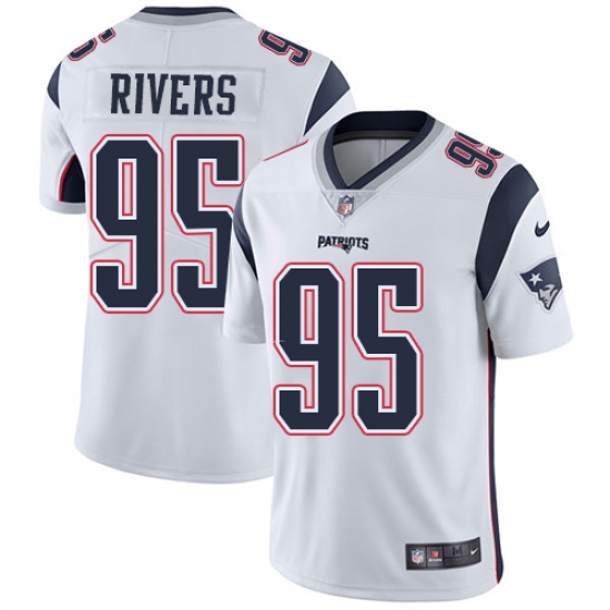 Youth Nike New England Patriots 95 Derek Rivers White Vapor Untouchable Limited Player NFL Jersey