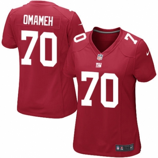 Women's Nike New York Giants 70 Patrick Omameh Game Red Alternate NFL Jersey