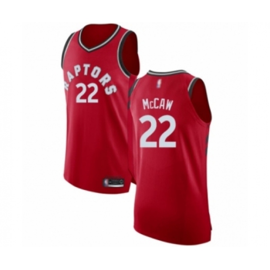 Men's Toronto Raptors 22 Patrick McCaw Authentic Red Basketball Jersey - Icon Edition