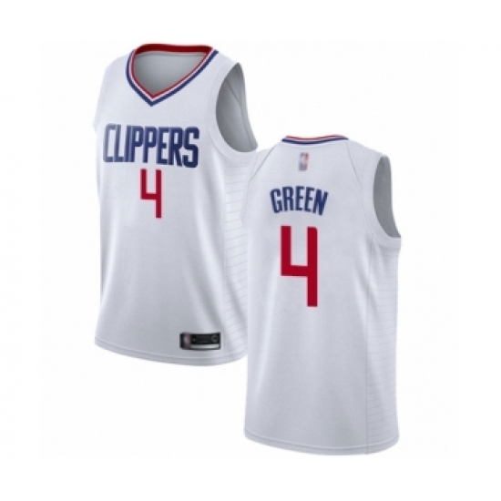 Youth Los Angeles Clippers 4 JaMychal Green Swingman White Basketball Jersey - Association Edition