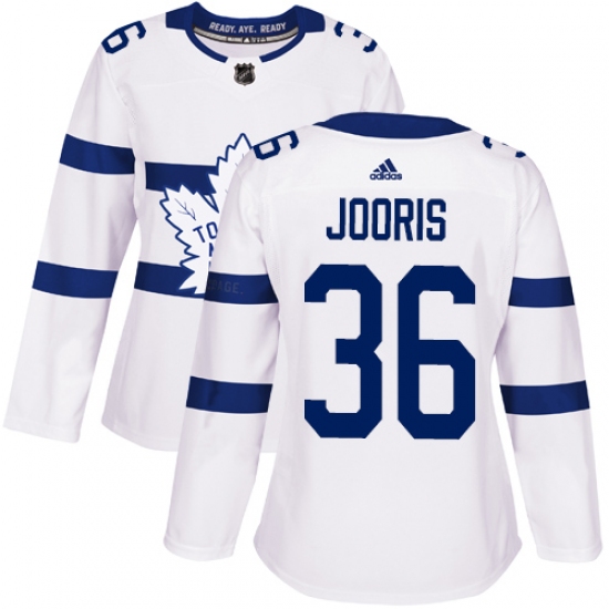 Women's Adidas Toronto Maple Leafs 36 Josh Jooris Authentic White 2018 Stadium Series NHL Jersey