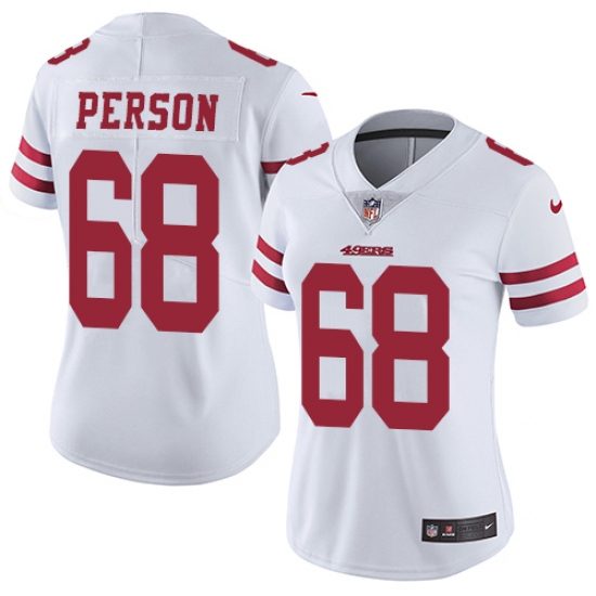 Women Nike San Francisco 49ers 68 Mike Person White Vapor Untouchable Elite Player NFL Jersey