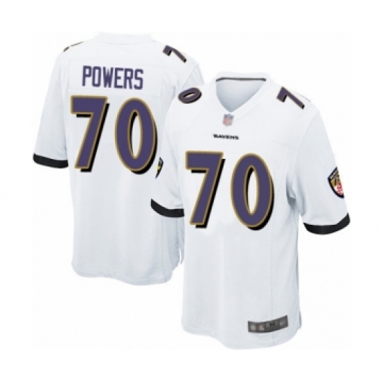 Men's Baltimore Ravens 70 Ben Powers Game White Football Jersey