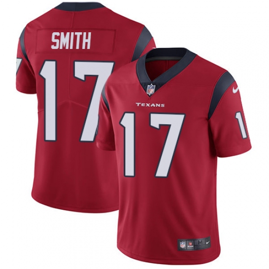 Men's Nike Houston Texans 17 Vyncint Smith Red Alternate Vapor Untouchable Limited Player NFL Jersey