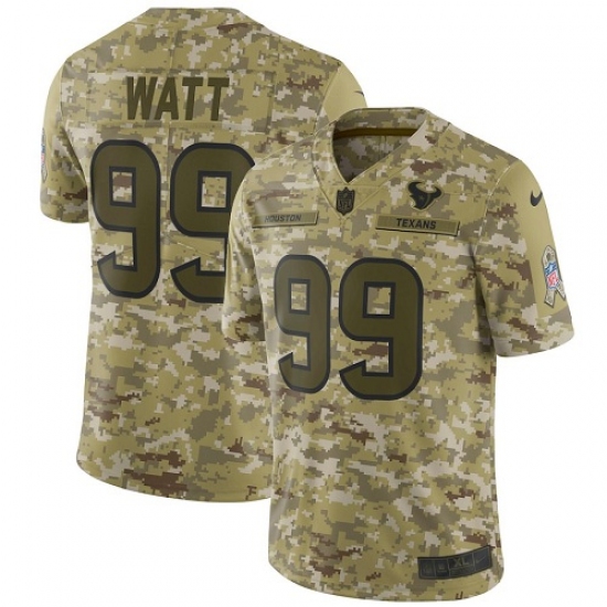 Men's Nike Houston Texans 99 J.J. Watt Limited Camo 2018 Salute to Service NFL Jersey