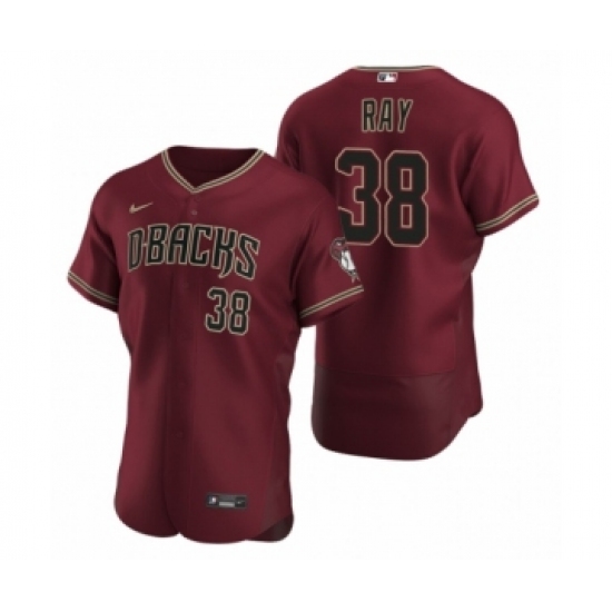 Men's Arizona Diamondbacks 38 Robbie Ray Nike Crimson Authentic 2020 Alternate Jersey