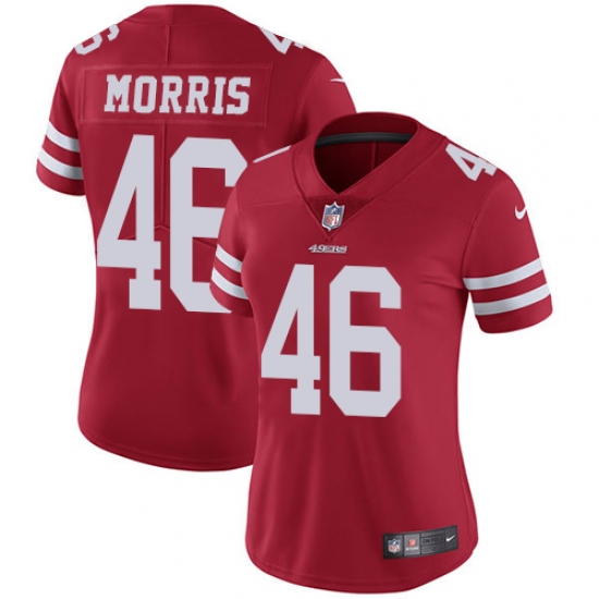 Women Nike San Francisco 49ers 46 Alfred Morris Red Team Color Vapor Untouchable Elite Player NFL Jersey