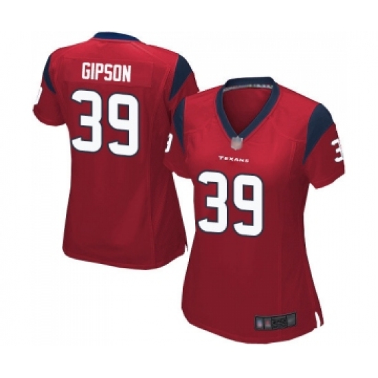 Women's Houston Texans 39 Tashaun Gipson Game Red Alternate Football Jersey