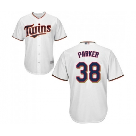 Youth Minnesota Twins 38 Blake Parker Replica White Home Cool Base Baseball Jersey