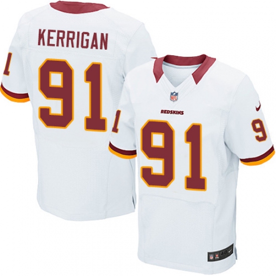 Men's Nike Washington Redskins 91 Ryan Kerrigan Elite White NFL Jersey