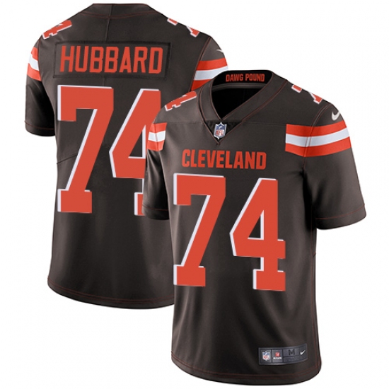 Men's Nike Cleveland Browns 74 Chris Hubbard Brown Team Color Vapor Untouchable Limited Player NFL Jersey