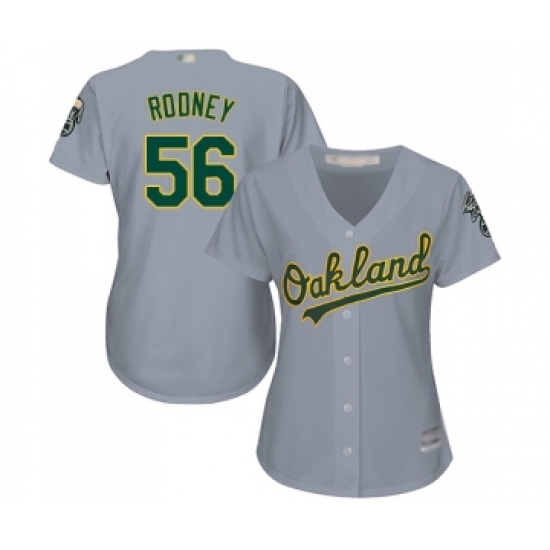 Women's Oakland Athletics 56 Fernando Rodney Replica White Home Cool Base Baseball Jersey