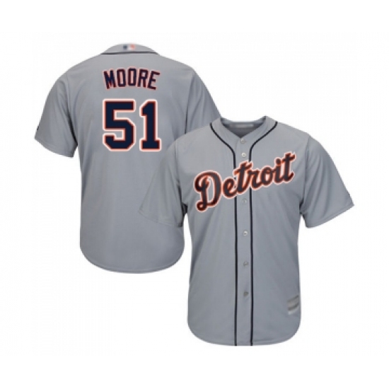 Youth Detroit Tigers 51 Matt Moore Replica Grey Road Cool Base Baseball Jersey