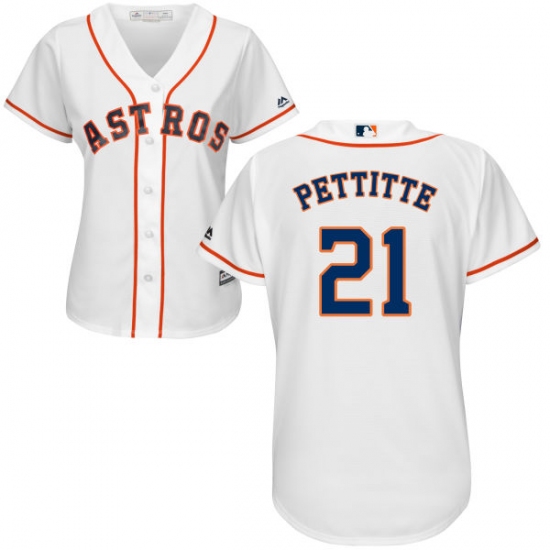 Women's Majestic Houston Astros 21 Andy Pettitte Authentic White Home Cool Base MLB Jersey