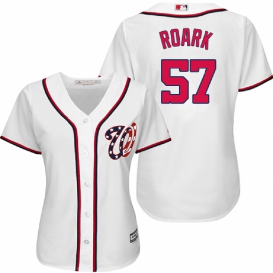 Women's Majestic Washington Nationals 57 Tanner Roark Authentic White Home Cool Base MLB Jersey