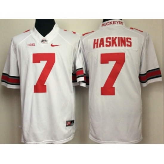 Ohio State Buckeyes 7 Dwayne Haskins White College Football Jersey