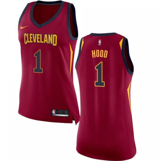 Women's Nike Cleveland Cavaliers 1 Rodney Hood Authentic Maroon NBA Jersey - Icon Edition