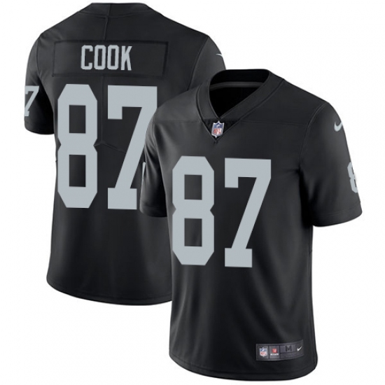 Youth Nike Oakland Raiders 87 Jared Cook Black Team Color Vapor Untouchable Limited Player NFL Jersey