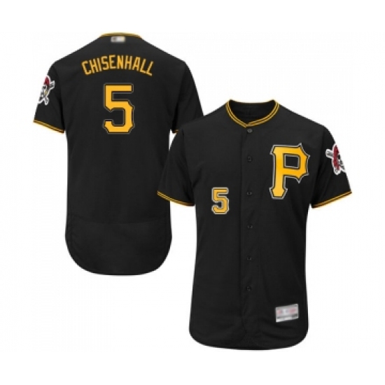 Men's Pittsburgh Pirates 5 Lonnie Chisenhall Black Alternate Flex Base Authentic Collection Baseball Jersey