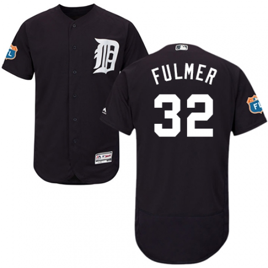 Men's Majestic Detroit Tigers 32 Michael Fulmer Navy Blue Flexbase Authentic Collection MLB Jersey