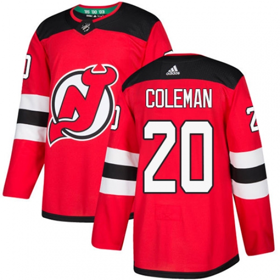 Men's Adidas New Jersey Devils 20 Blake Coleman Premier Red Home NHL Jersey