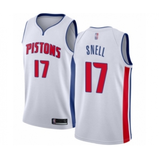 Women's Detroit Pistons 17 Tony Snell Swingman White Basketball Jersey - Association Edition